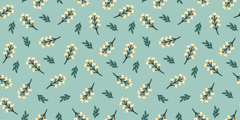 Folk floral seamless pattern. Modern abstract design for paper, cover, fabric, pacing and other