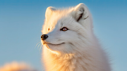 arctic fox in detailed view created with Generative AI technology