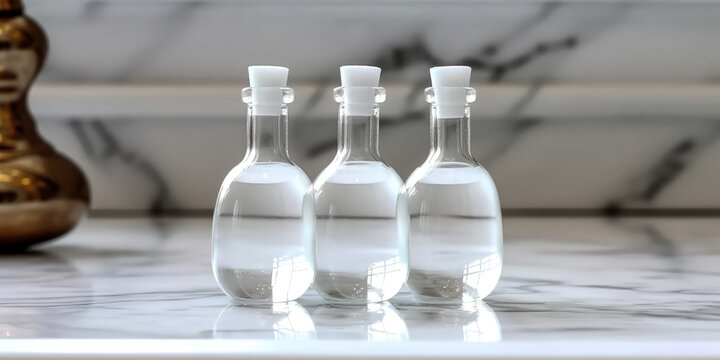 An image of a white glass dropper bottle with a white lid was created - generative ai.