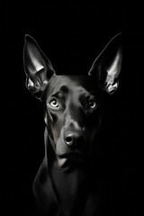 Doberman Pinscher Dog Silhouette - Elegance in Black