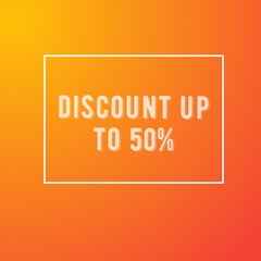 sale discount announcement on orange background
