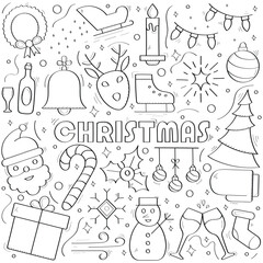 Christmas Hand Drawing Pattern Background Vector Design.