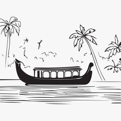 Kerala  water Vectors illustration
