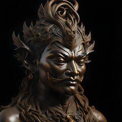Fototapeta na wymiar Guardian of Strength: Statue of Thao Wessuwan from Thailand