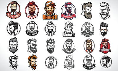 Barber Logo Design Pack Barber Logo Vector 