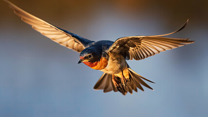Naklejka premium swallow in the air created with Generative AI technology