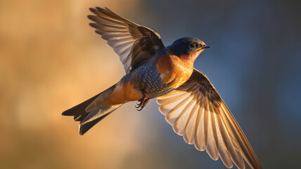 swallow in the air created with Generative AI technology