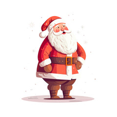 Vector illustration of Santa Claus isolated on white.