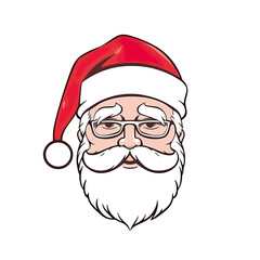 Vector illustration of Santa Claus isolated on white.