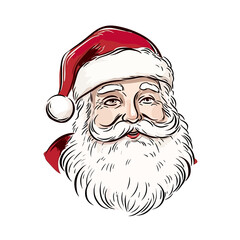 Vector illustration of Santa Claus isolated on white.