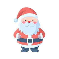 Vector illustration of Santa Claus isolated on white.