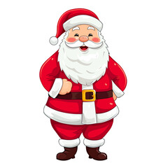 Vector illustration of Santa Claus isolated on white.