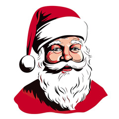 Vector illustration of Santa Claus isolated on white.