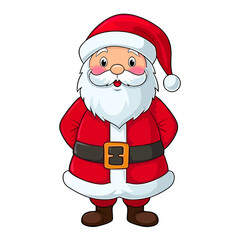 Vector illustration of Santa Claus isolated on white.