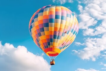 Naklejka premium Colorful Hot Air Balloons in Flight, AI Generated