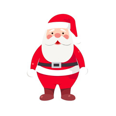 Vector illustration of Santa Claus isolated on white.