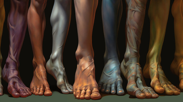 The portrayal of the human foot background. generative AI
