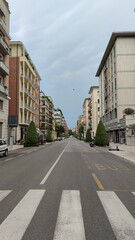 Empty street between the houses in Italy