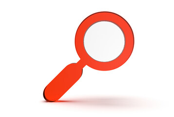 Search magnifying glass icon 3d rendered isolated on white background with shadow