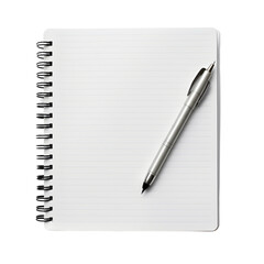 notebook with lines and pen transparent background - obrazy, fototapety, plakaty