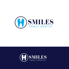 Smiles Family Dentist modern logo design template