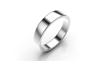 Mockup of simple silver ring created with Generative AI technology - obrazy, fototapety, plakaty