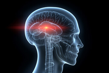X- Ray illustration of brain stroke - 3d Illustration