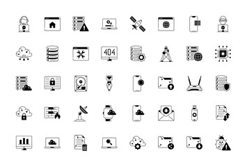 Simple Set of Cloud Computing Related Vector Line Icons. Contains such Icons as Data Synchronisation, Transfer, Cloud Settings and more.