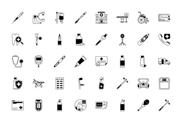 Simple Set of Medicine Related Vector Line Icons. Contains such Icons as Gel, Inhaler, Prescription, Syrup and more. 
