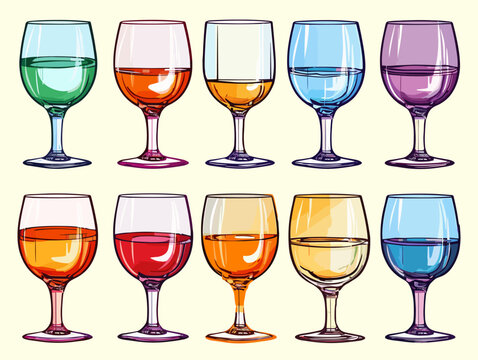 set of wine glasses