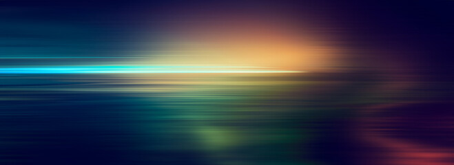 Abstract horizontal motion blur light line