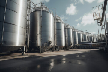 Obraz premium Efficient Storage and Production Facility. Generative AI