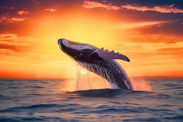 Whale, Jumping Whale Out Of The Ocean