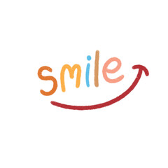 Smile lettering handwritten, smile face 