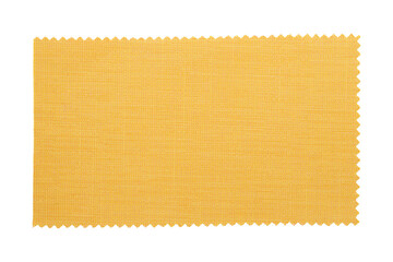 Yellow fabric sample isolated with clipping path