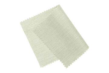 White fabric sample isolated with clipping path