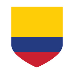 Flag of Colombia in triangle shape. 
