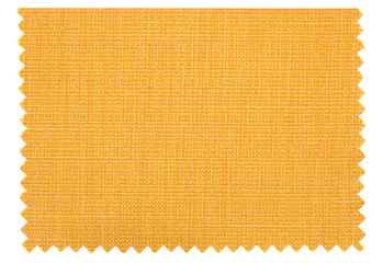 Yellow fabric swatch samples texture isolated with clipping path