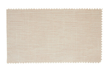 Beige fabric swatch samples texture isolated with clipping path