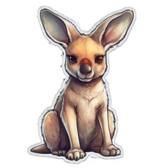cute kangaroo, sticker design, isolated on transparent background, Generative AI