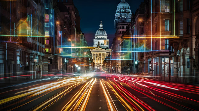 city lights. Generative AI