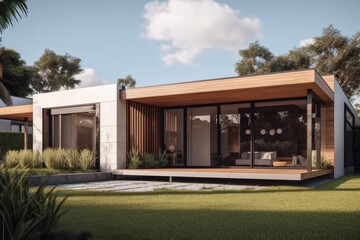Fototapeta na wymiar Modern Design of a Single-Story House. Generative AI