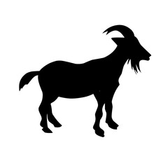 vector illustration of goat silhouettee