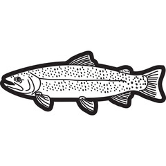 Trout Fish Sketch svg