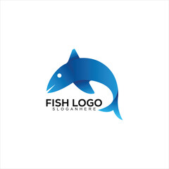 fish colorful gradient design logo