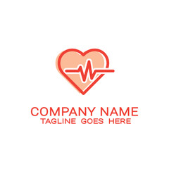 business health heartbeat logo design.