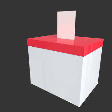 Ballot box with vote paper top view