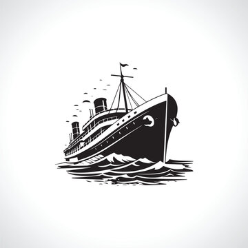 Ship Logo Design Ship Silhouette Vector