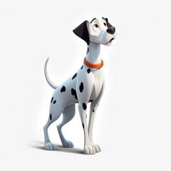Pointer dog illustration cartoon 3d isolated on white. Generative AI