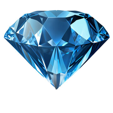 Blue diamond clip art no shadow white background Ai generated image